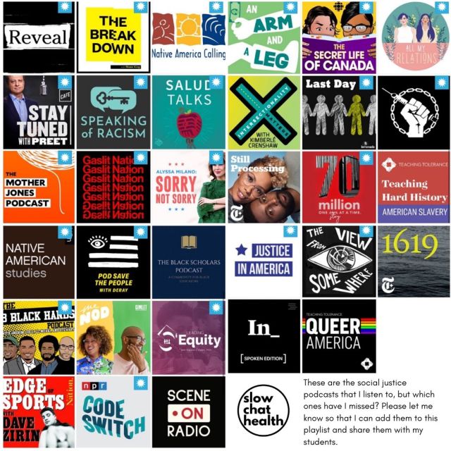 These are the social justice podcasts that I listen to, but which ones have I missed_ Please let me know so that I can add them to this playlist and share them with my students.